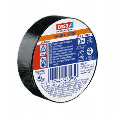 Ruban isolation PVC 15mm 10m noir