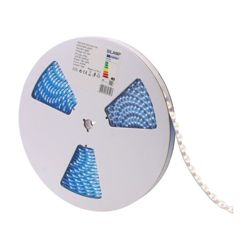 Silamp - Ruban led 10M 24V 24W/M smd IP20 pour Enseigne Lumineuse - Blanc