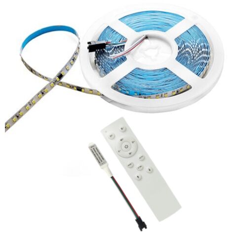 Ruban LED 10M Effet Dynamique 120LED/m 24V 10W/m + Contrôleur RF 12-24V pour Ruban LED - Blanc Chaud  - SILUMEN