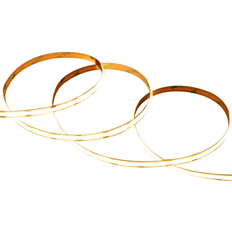 Efectoled - Ruban led 12V dc cob 320 LED/m 5m IP20 CRI90 Largeur 8mm Coupe tous les 2,5cm 2700K Blanc chaud