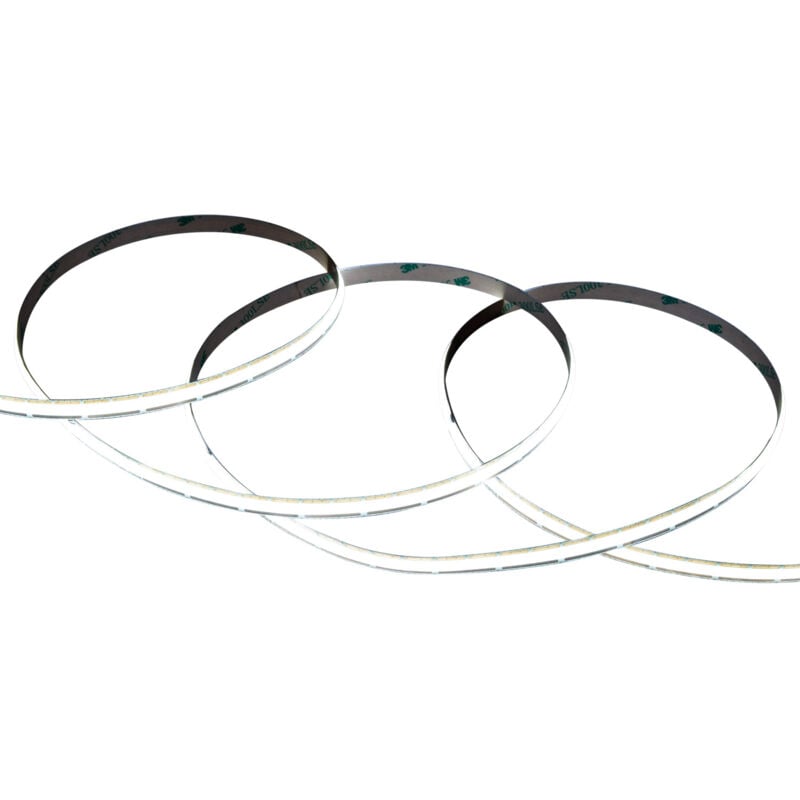 Ruban led 12V dc cob 500 LED/m 5m IP20 Largeur 8mm FreeCut 6000K Blanc froid