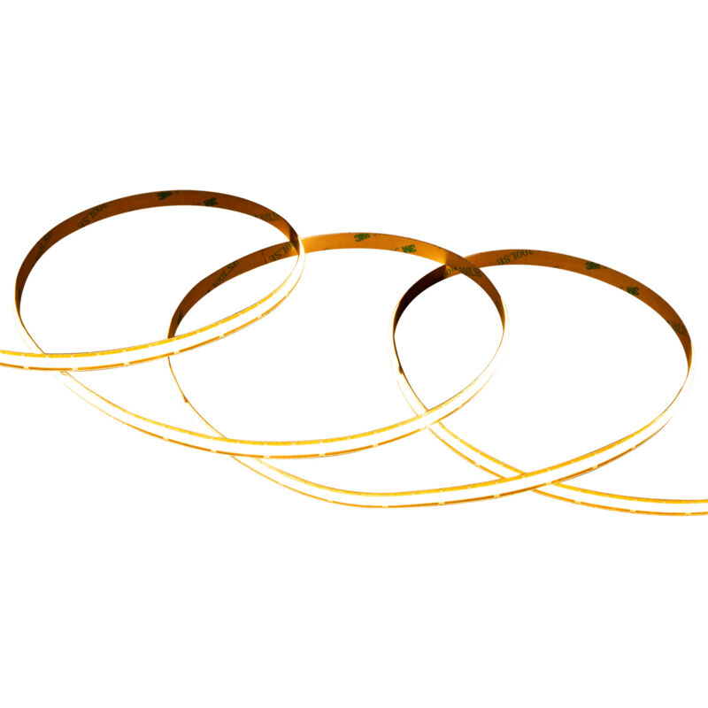 Ruban LED 12V COB 500 LED/m 5m 12W/m 960lm/m Largeur 8mm FreeCut IP20 2700K Blanc chaud