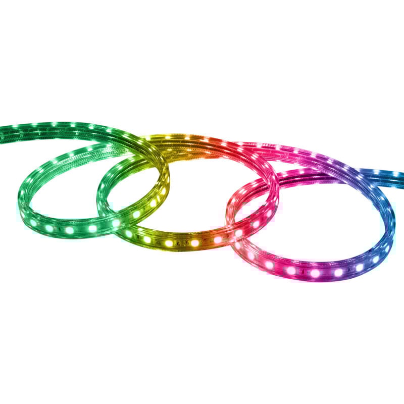 Ruban led 220V ac 60LED/m rgb IP65 avec Contrôleur ir sur Mesure Largeur 16mm Coupe tous les 100cm 4 m