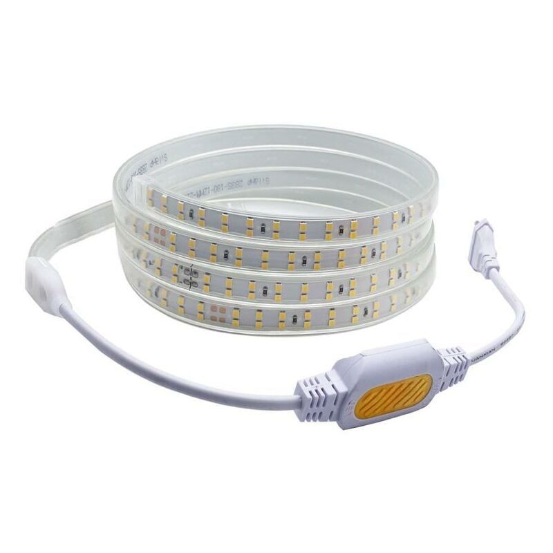Ruban led 220V Fin Recoupable 50M Double Rangée 9W/m IP65 2835 180LED/m - Blanc Chaud Silumen