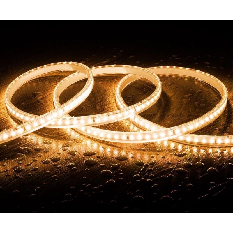 Efectoled - Ruban led 220V SMD2835 120LED/m Blanc Chaud IP65 Largeur 12mm Coupe tous les 100cm 4 m