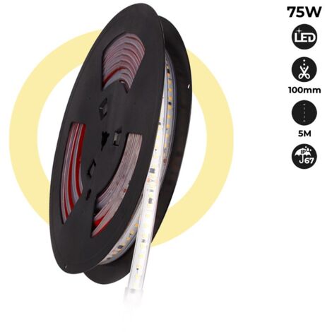Ruban LED 230V 75W (600xSMD2835) 12mm IP67 Rouleau de 5 mètres