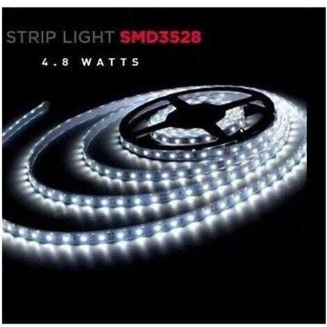 Ruban Led 3528 Flexible 5m Adhésif Lumière Blanche Intérieur Extérieur Ip65