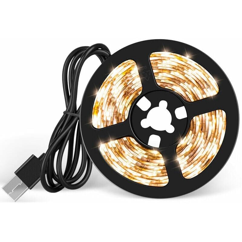 Ruban LED 3M, Bande LED Blanche Chaud, Bande Lumière USB 5V ,Lightstrip 180 Leds, Eclairage Intérieur Décoratives pour Placard,Chambre,