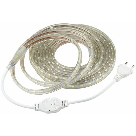 UMNUOU Ruban Led 3M, Très Lumineux Bandeau Led 220v avec Interrupteur,5050 IP65 Etanche, Blanc Chaud