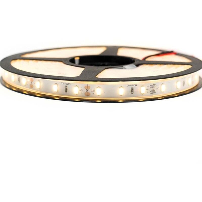 Kit Ruban Professionnel 5630 - 60 leds/m - 5 mètres Blanc chaud (IP67) Longueur: 5 mètres - Transformateur: Alimentation Non-Inclus