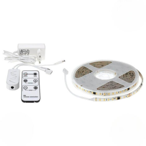 Ruban LED 5M Effet Dynamique 126LED/m 12V IP65 + Télécommande et Transformateur - Blanc Chaud  - SILUMEN