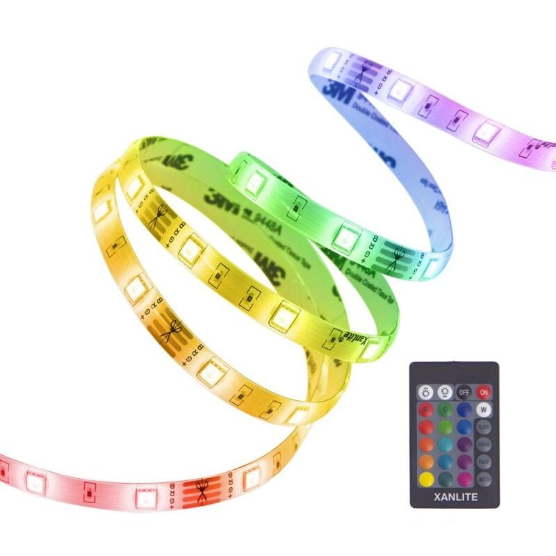 Xanlite - Ruban led 5m rvb - Extensible 10m - LSBK5RVBEX
