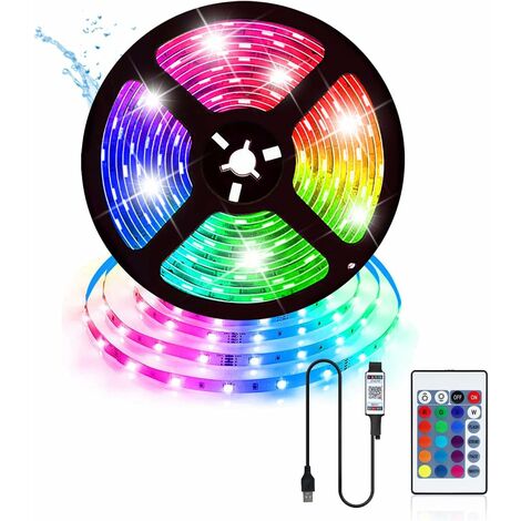 Generic Lampe Led Strip Ruban LED Etanche 5M Multicolor - Prix pas