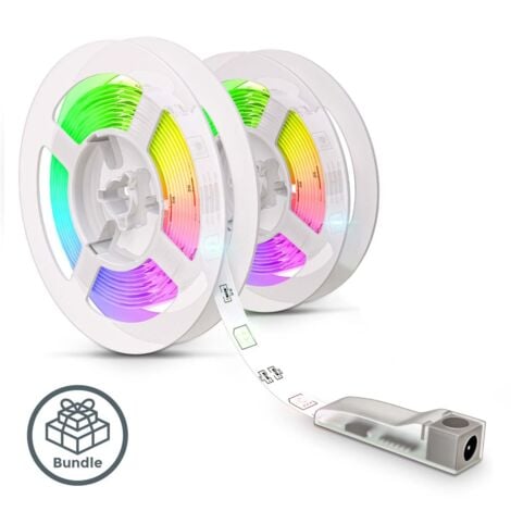 Bande LED USB, Ruban LED 6m Multicolore 180 LEDs IP65 Etanchéité，20Couleurs  6Modes Télécommande pour l