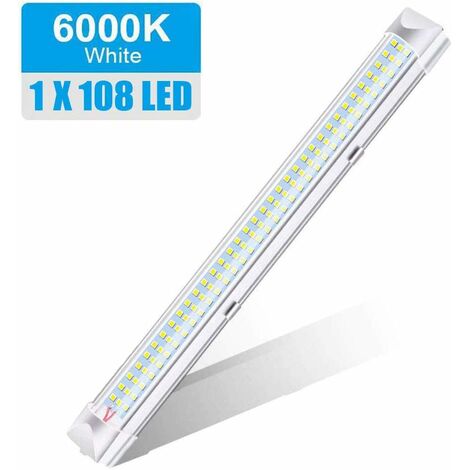 Ruban LED Auto 108 SMD LED Interieur Voiture 2200LM DC 12V 8W Lumineux Bande LED pour Camping-Car Bus Caravane Bateau 330 mm avec Interrupteur on/Off