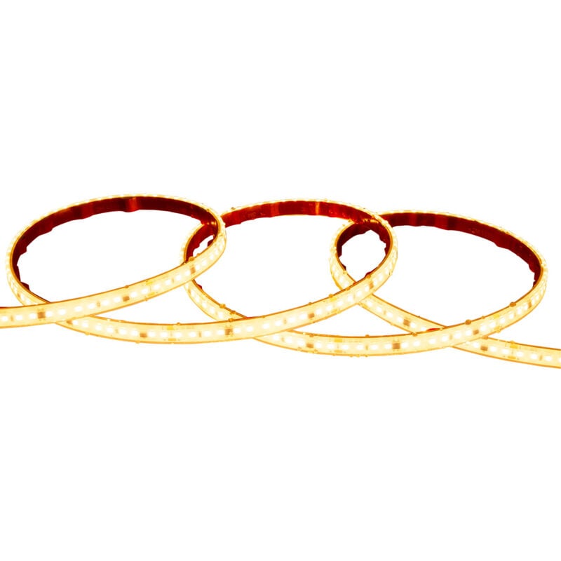 Ruban led Dimmable Auto-redressement 220V SMD2835 Silicone flex 120 LED/m IP67 High Lumen Largeur 12mm Coupe 10 cm sur Mesure 2200K Super chaud 4 m