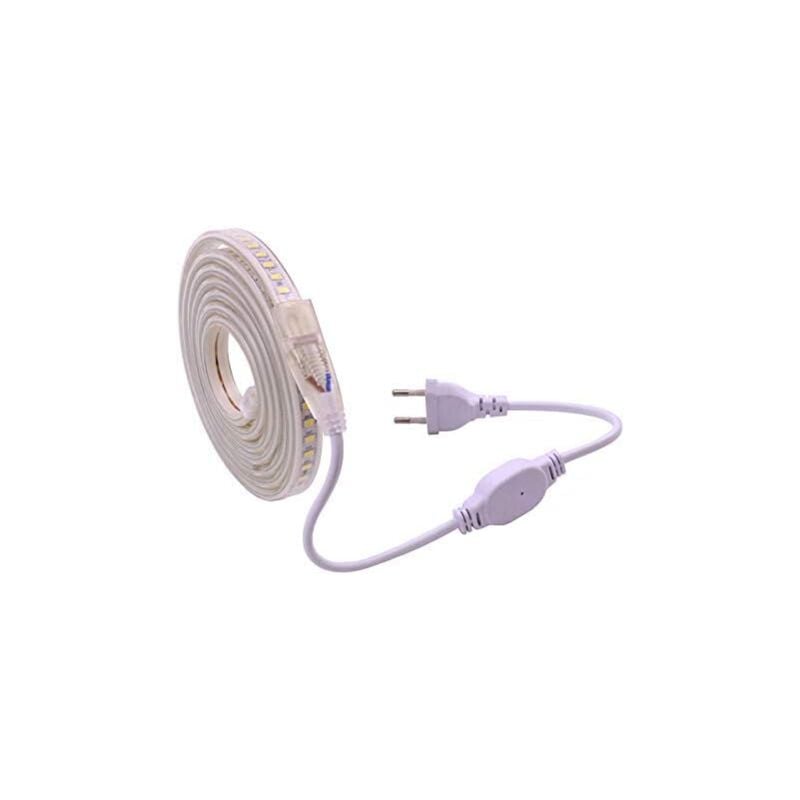 Ruban à led avec Interrupteur 2M Bande led 220V IP65 étanche Led Ruban Lumineuse, Bleu