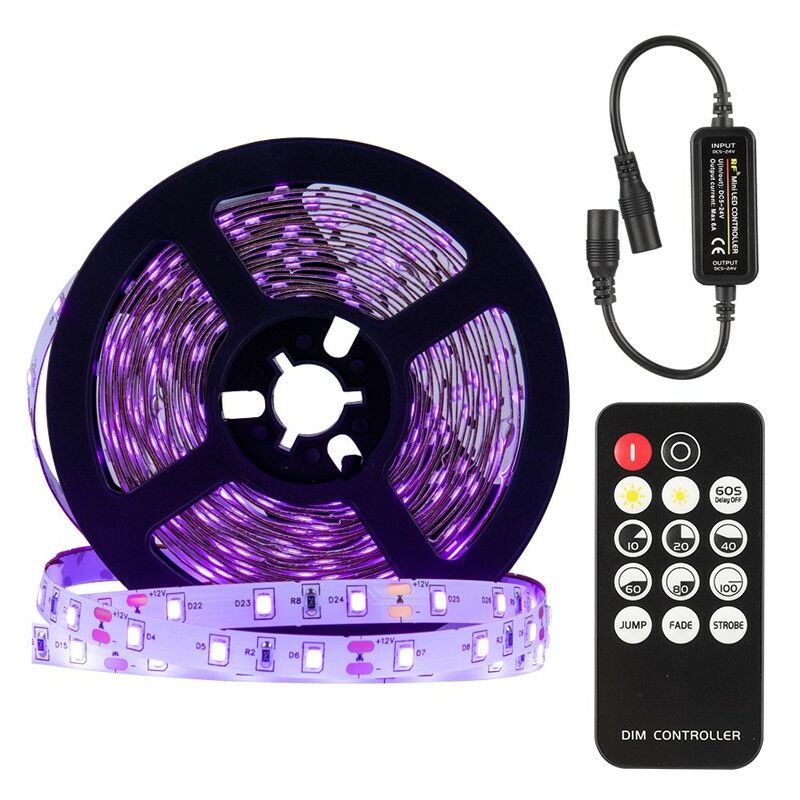 Ruban led, Bande led, led Stripe, Lumière violette, 5M, avec télécommande