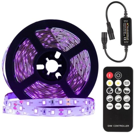 Ruban LED, Bande LED, LED Stripe, Lumière violette, 5M, avec télécommande