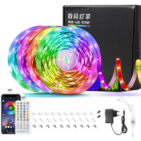 Ruban LED Bleutooth,30M Bande LED 5050 RGB étanche,Contrlé par APP du Smartphone,Synchroniser avec Rythme de Musique/Fonction de Minuterie