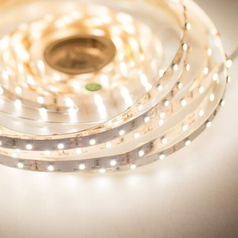 RUBAN LED BOBINE 3528 FLEXIBLE 5M ADHÉSIF LUMIÈRE BLANCHE NATURELLE 4000K IP65