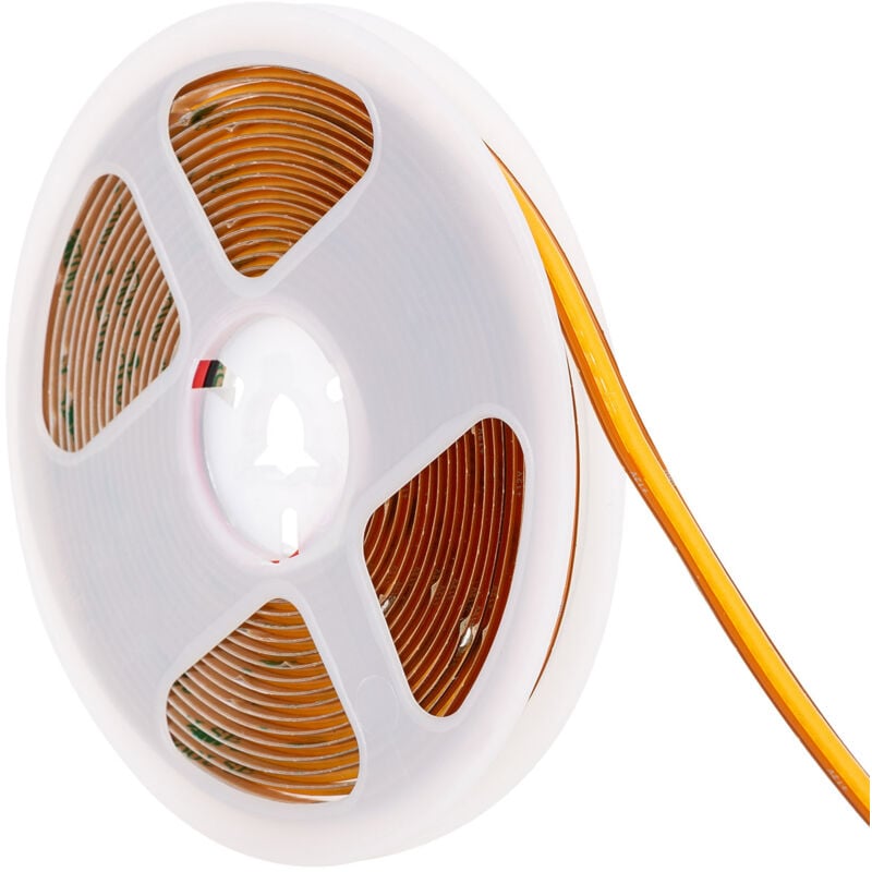 Ruban led cob 12V dc 528 LED/m 5m IP20 CRI90 Largeur 8mm Freecut 4000K Blanc neutre
