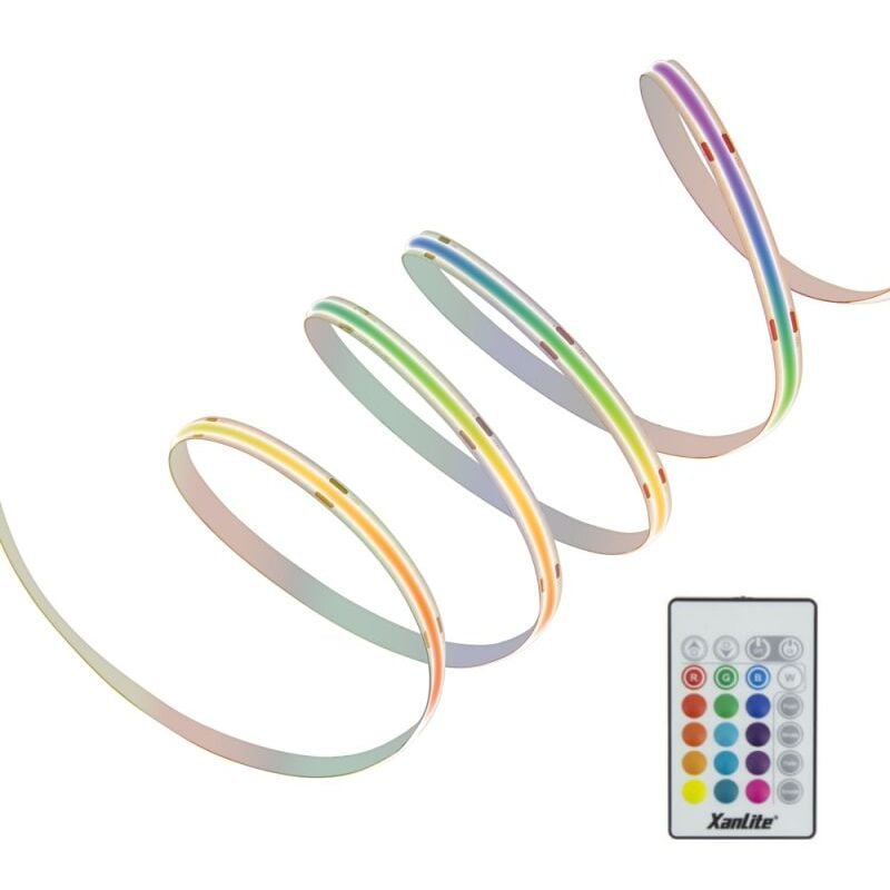 Xanlite - Ruban LED COB 3m RVB - Extensible 6m - éclairage continu multi-mode - LSBCOB3RVBEX