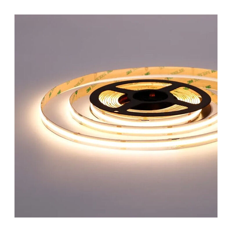 Silumen - Ruban led cob 5M 24V 10W/M IP20 480LED/m - Blanc Chaud
