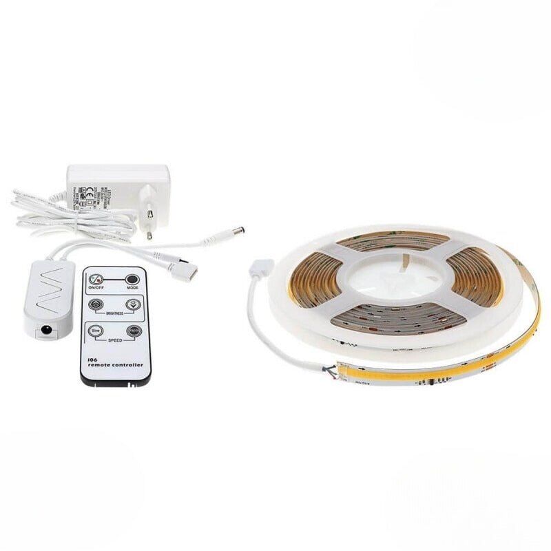 Ruban led cob 5M Effet Dynamique 360LED/m 24V IP65 + Télécommande et Transformateur - Blanc Chaud 2300K - 3500K - silamp