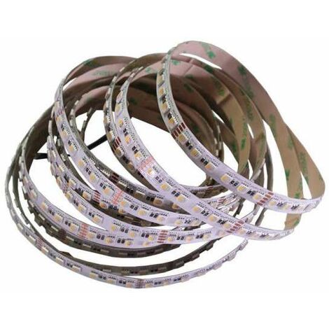 Ruban led dimmable 24v bande bandeau autocollant adhésif universel variable 14,4W/m CCT 60 LED/m plafond cuisine salle de bain terrasse escalier pergola