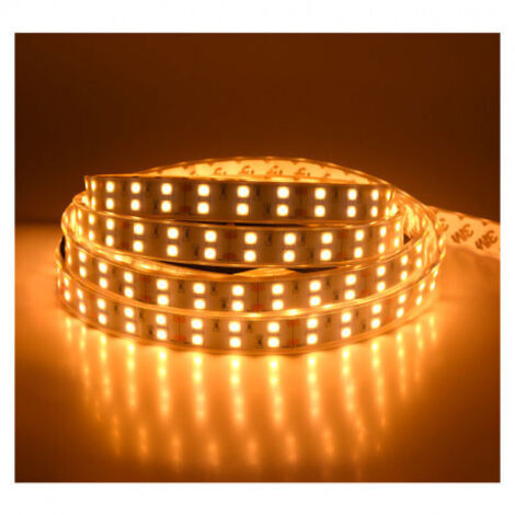 Ruban LED Dimmable DC24V 12W/m 780lm/m 120LEDs/m 180° Étanche IP67 5m - Blanc Chaud 3000K