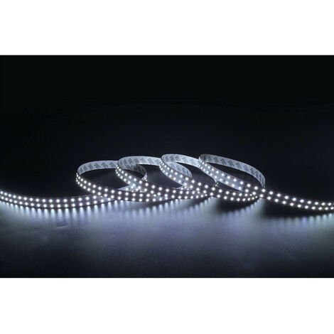 Ruban LED Double 12V DC 204 LED/m 5m IP20 Largeur 6mm Coupe tous les 3cm Blanc Froid 5000K 120º