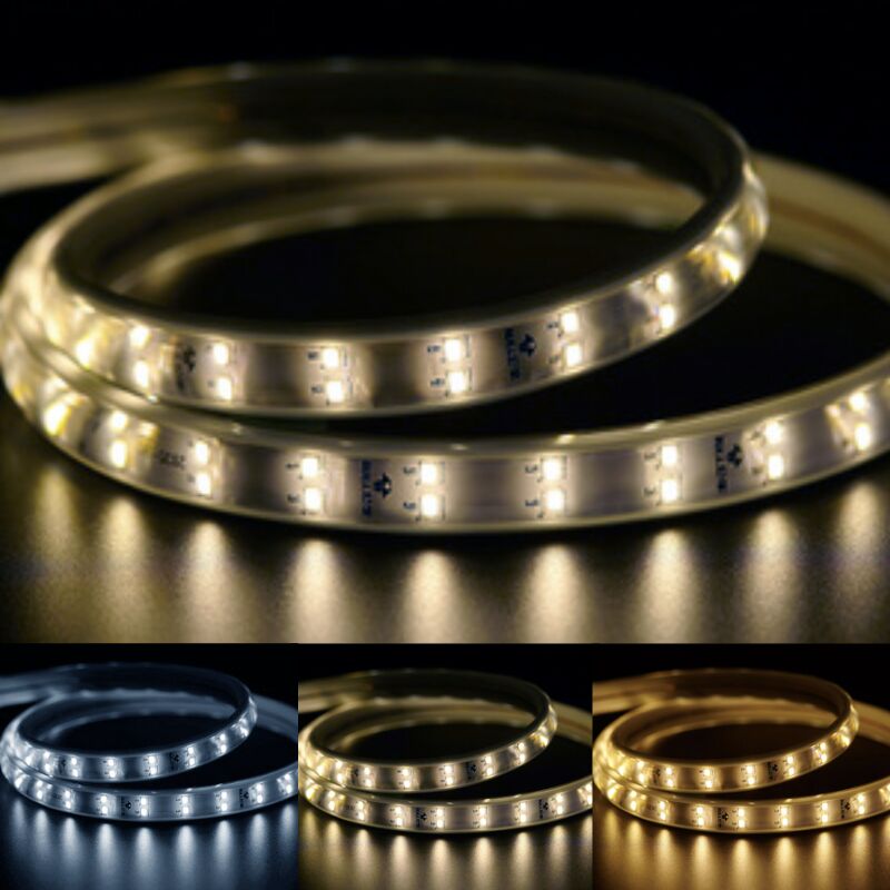 Silamp - Ruban led Double Rangée 220V IP65 2835 (Vendu sur mesure) - Blanc Froid 6000K - 8000K