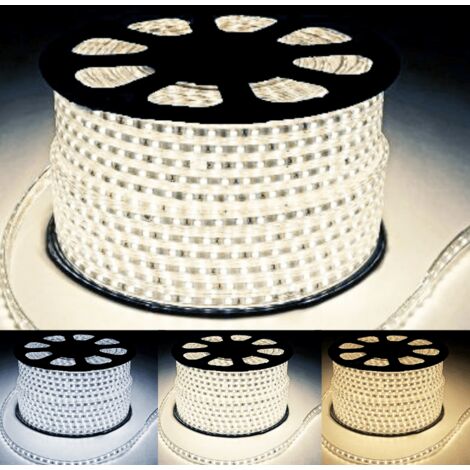 Ruban LED Fin 50M 220V Recoupable 20cm IP65 2835 120LED/m - Blanc Chaud 2300K - 3500K - SILAMP