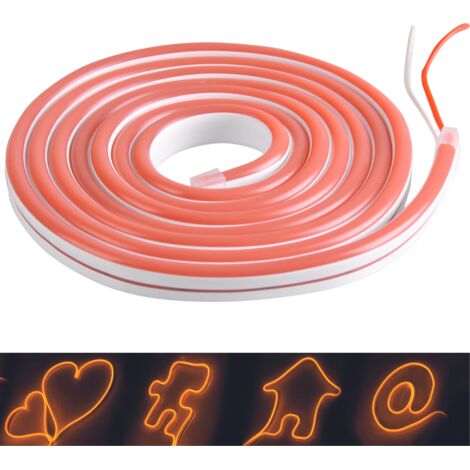 Ruban LED néon 12V 2m orange IP65 étanche déco Polux
