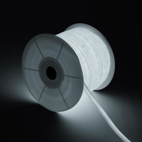 Ruban LED Néon Dimmable 220V BOBINE 50m Blanc Froid Circulaire 360 9W/m Coupe 100cm IP67 Blanc froid
