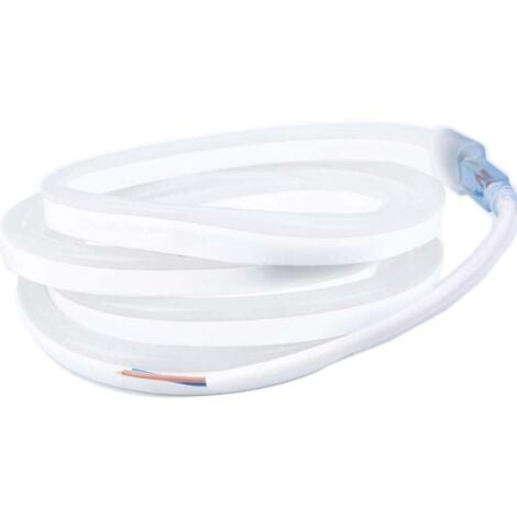 Ruban LED "néon flexible" Professionnel 12V EPISTAR 2835 120 LED/m de 5 mètres blanc Froid étanche (IP67)  Longueur: 5 mètres - Transformateur: Alimentation Inclus