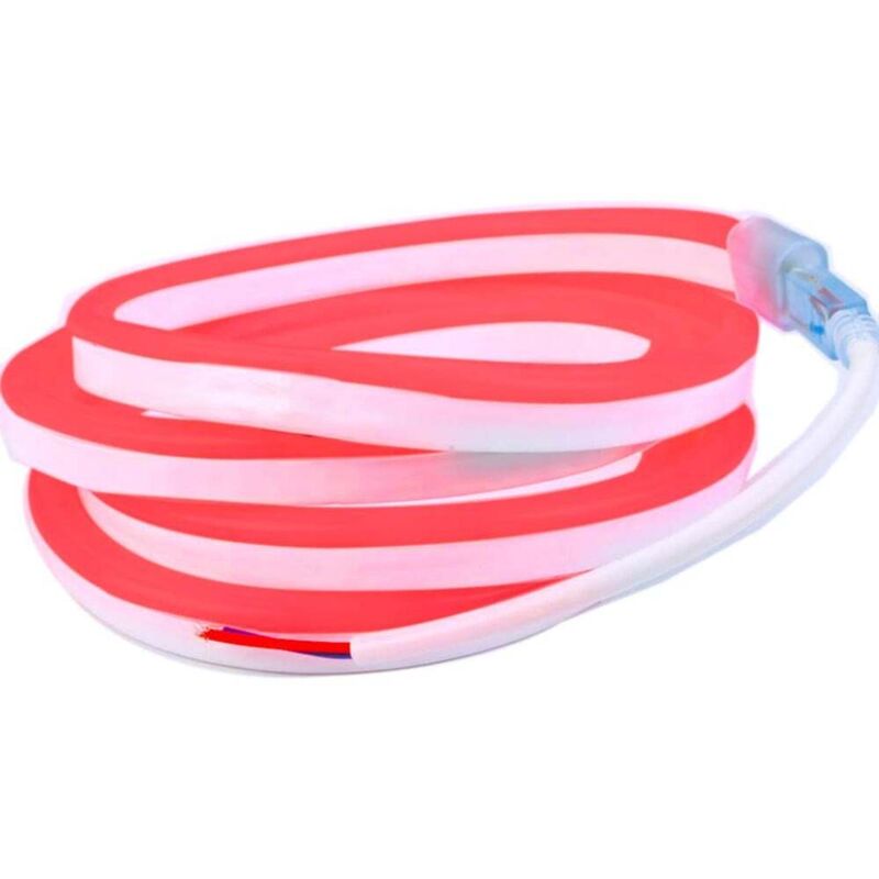 Ruban LED "néon flexible" Professionnel 12V EPISTAR 2835 120 LED/m de 5 mètres Rouge étanche (IP67) Longueur: 5 mètres - Transformateur: Alimentation
