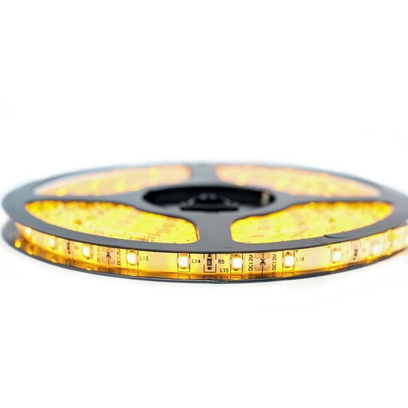 Ruban Professionnel 3528 -60 leds - 1 à 10 mètres - or (IP65) Transformateur: Alimentation Non-Inclus - Longueur: 2.5 mètres