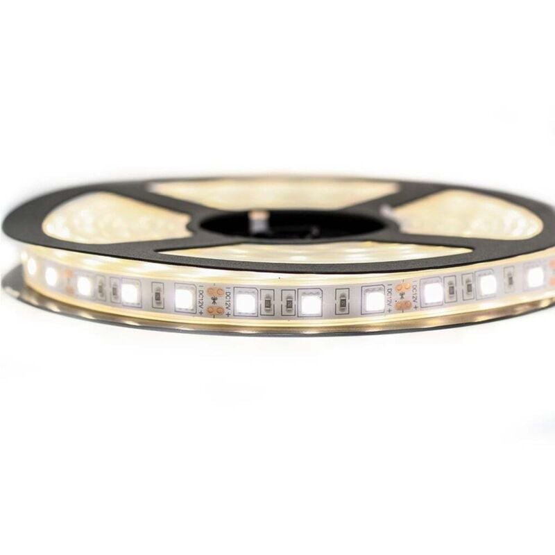 Kit Ruban Professionnel 5050 - 60 leds/m - 5 ou 10 mètres au choix - Blanc neutre étanche (IP67) Longueur: 5 mètres - Transformateur: Alimentation
