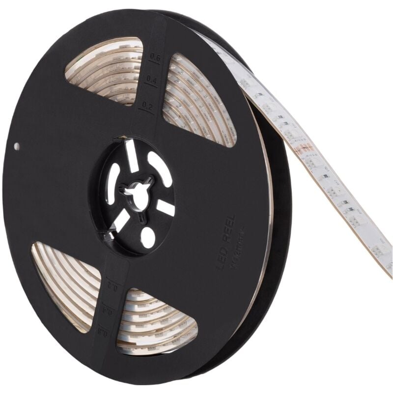 Ruban LED RGB 24V DC 60LED/m 5m Submersible IP68 Largeur 12mm Coupe tous les 10cm RGB