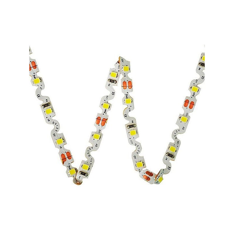 Ruban led Pliable 's' Étanche IP65 7,2W/m DC12V 60LED/m Longueur 5m - Blanc Chaud 3000K