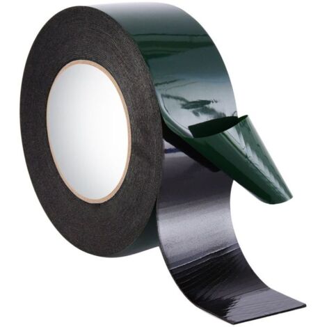 Ruban Mousse Adhésif Double Face Noir 10 m x 50 mm