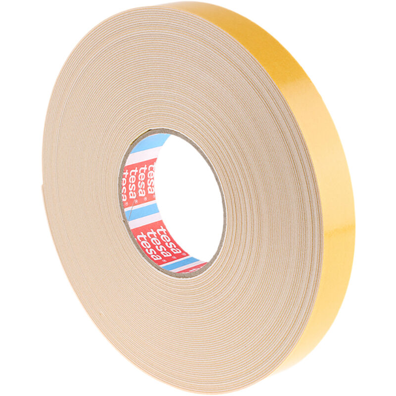 Tesa - Ruban mousse adhésif Polyéthylène double face 4957, Blanc, 25mm x 25m x 1mm ( Prix pour 1 )