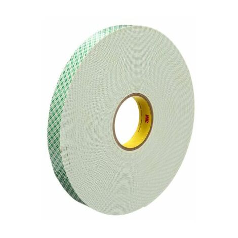 Ruban mousse Polyuréthane double face 3M 4026, Blanc, 19mm x 33m x 1.6mm ( Prix pour 1 )