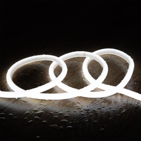 Ruban Néon LED Dimmable 220V AC Circulaire SFLEX14 IP65 sur Mesure coupe tous les 100 cm Blanc froid 10 m