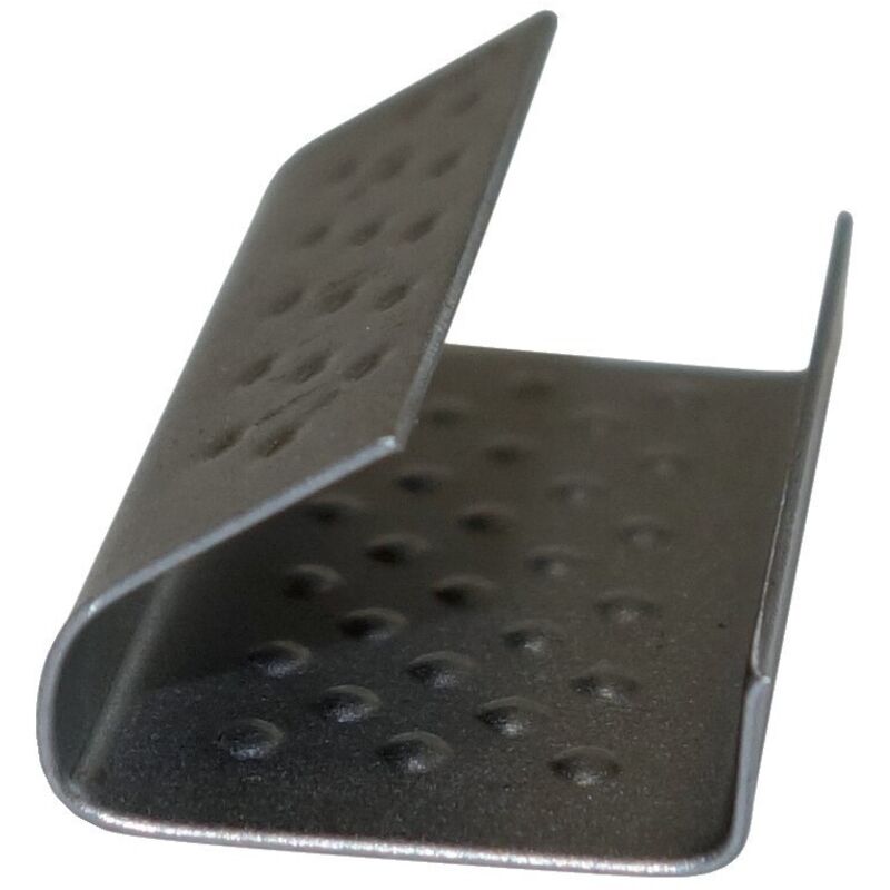 Chape acier semi-ouverte pour tendeur-sertisseur de feuillard polypropylène 13x28mm (2000)
