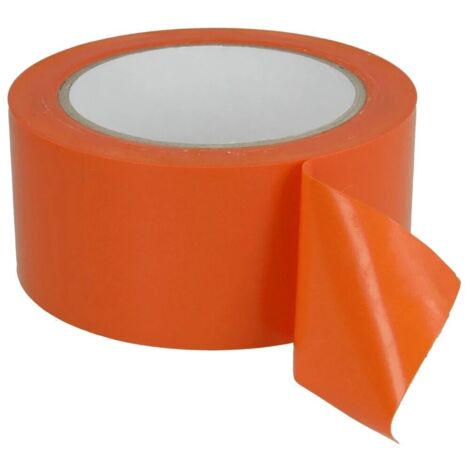 Ruban plastique lisse orange 50 mm