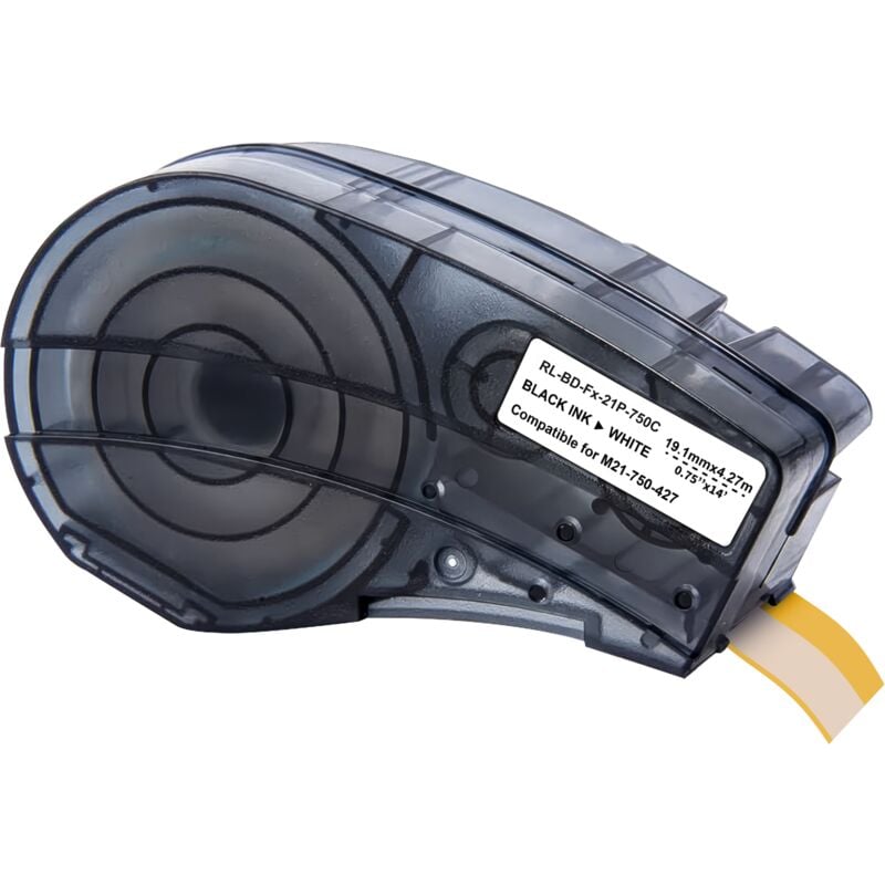 Ruban pour étiqueteuse compatible Brady M210 M210-LAB M211 - Etiquette vinyle recharge M21-750-427 19,1mmx4,27m Phonillico
