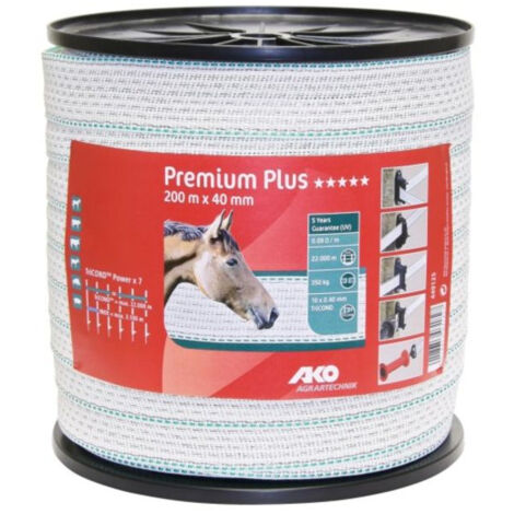 Ruban Premium Plus Blanc/vert 40 Mm 10 Conducteurs, Bobine 200 M